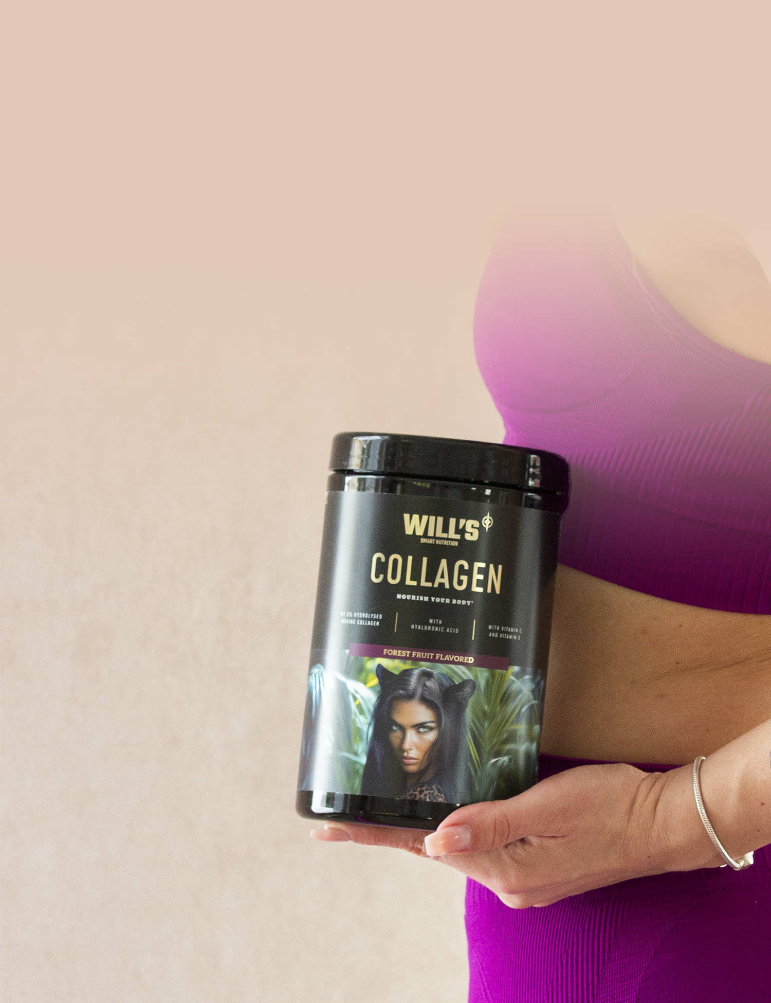Refreshing collagen drink with vitamins C and E